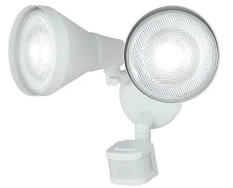 Best Deal Patriot Lighting® White Dual Head Motion Sensor Outdoor Security Flood Light