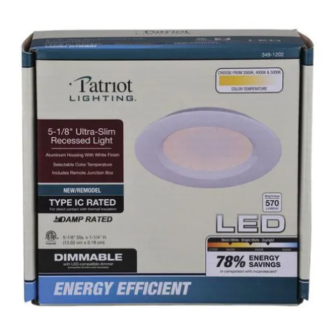 Best Deal Patriot Lighting® 4″ 60W Equivalent Dimmable Integrated Led Ultra-Thin Downlight