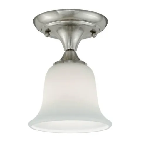 Best Deal Patriot Lighting® Paige Satin Nickel 1-Light Semi-Flush Mount Ceiling Light