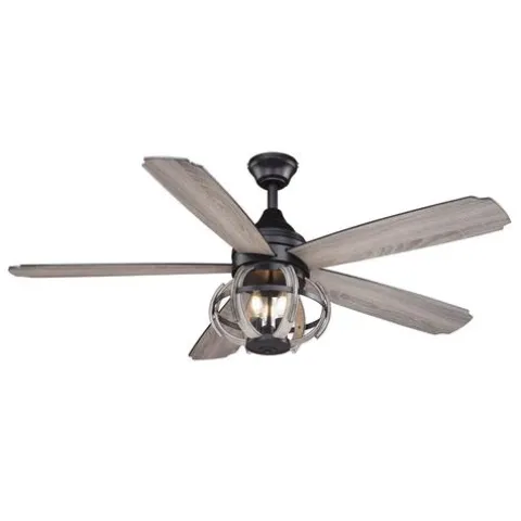 Best Deal Patriot Lighting® Elegant Home Nixie 52″ New Bronze & Distressed Wood Indoor Ceiling Fan