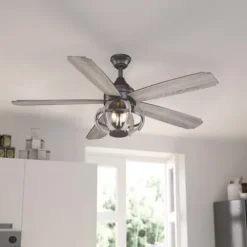 Best Deal Patriot Lighting® Elegant Home Nixie 52″ New Bronze & Distressed Wood Indoor Ceiling Fan