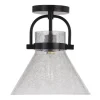 Best Deal Patriot Lighting® Renley Black 1-Light Semi-Flush Mount Ceiling Light