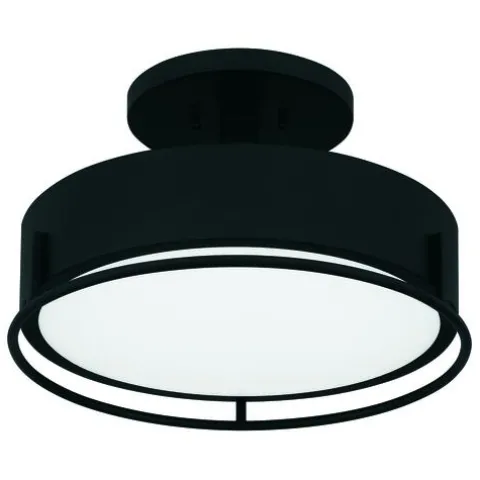 Best Deal Patriot Lighting® Devak Matte Black Integrated Led Semi-Flush Mount Ceiling Light