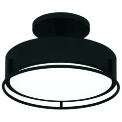 Best Deal Patriot Lighting® Devak Matte Black Integrated Led Semi-Flush Mount Ceiling Light