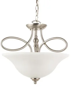 Best Deal Patriot Lighting Rianto 3-Light Diameter Brushed Nickel Convertible Pendant