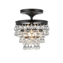 Best Deal Patriot Lighting® Margo Black 1-Light Semi-Flush Mount Ceiling Light