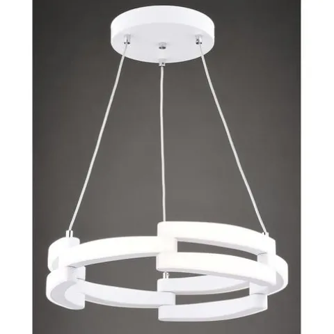 Best Deal Patriot Lighting® Zane White Integrated Led Pendant