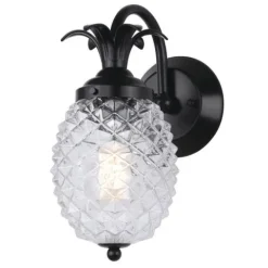 Best Deal Patriot Lighting® Pineapple Matte Black Outdoor Wall Light