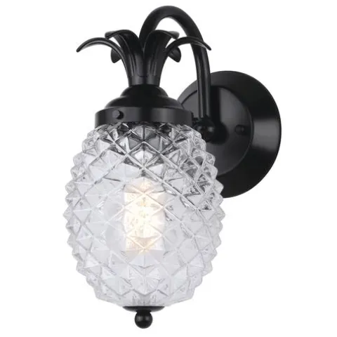 Best Deal Patriot Lighting® Pineapple Matte Black Outdoor Wall Light