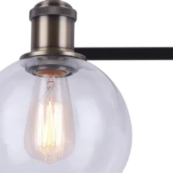 Best Deal Patriot Lighting® Karris Matte Black & Gold 3-Light Vanity Light