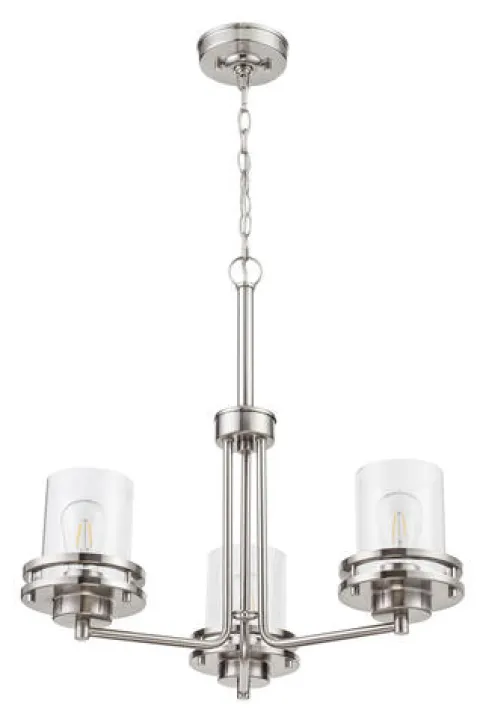 Best Deal Patriot Lighting® Joska 3-Light Brushed Nickel Chandelier