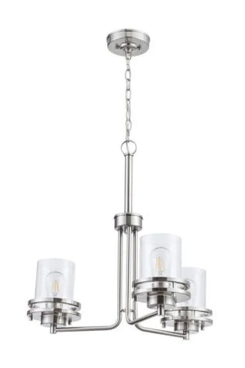 Best Deal Patriot Lighting® Joska 3-Light Brushed Nickel Chandelier