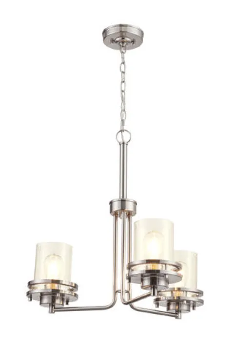 Best Deal Patriot Lighting® Joska 3-Light Brushed Nickel Chandelier
