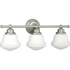 Best Deal Patriot Lighting® Huntley Satin Nickel 3 Light Vanity Light