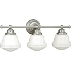 Best Deal Patriot Lighting® Huntley Satin Nickel 3 Light Vanity Light