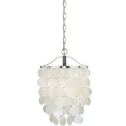 Best Pirce Patriot Lighting® Elsa Capiz Shell Satin Nickel Pendant