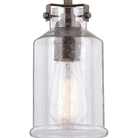 Best Pirce Patriot Lighting® Milone Rustic Bronze Mini Pendant
