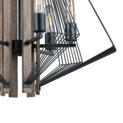 Best Pirce Patriot Lighting® Rochester 6-Light Black Iron & Brunished Oak Chandelier