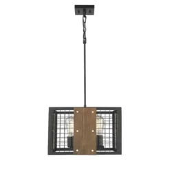 Best Pirce Patriot Lighting® Elegant Home Finn Iii Black Rustic Wood Cage Pendant