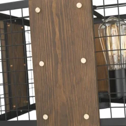 Best Pirce Patriot Lighting® Elegant Home Finn Iii Black Rustic Wood Cage Pendant