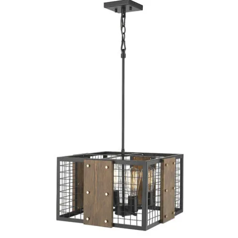 Best Pirce Patriot Lighting® Elegant Home Finn Iii Black Rustic Wood Cage Pendant