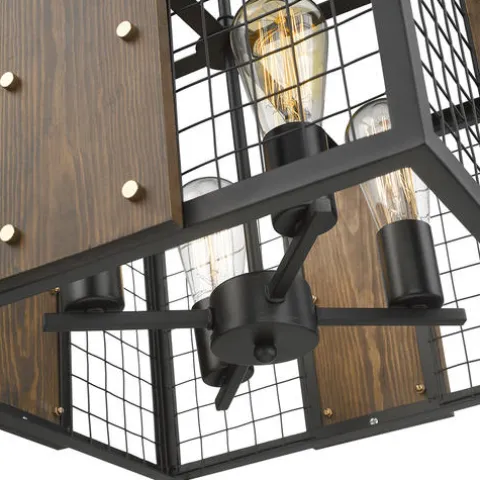 Best Pirce Patriot Lighting® Elegant Home Finn Iii Black Rustic Wood Cage Pendant