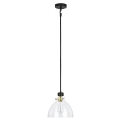 Best Pirce Patriot Lighting® Kenzie Matte Black & Gold 1-Light Pendant