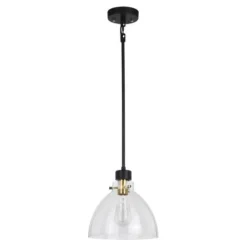 Best Pirce Patriot Lighting® Kenzie Matte Black & Gold 1-Light Pendant