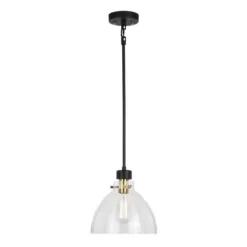 Best Pirce Patriot Lighting® Kenzie Matte Black & Gold 1-Light Pendant