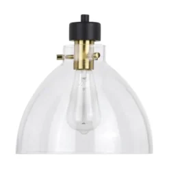 Best Pirce Patriot Lighting® Kenzie Matte Black & Gold 1-Light Pendant