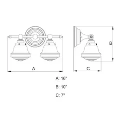 Best Pirce Patriot Lighting® Huntley Satin Nickel 2 Light Vanity Light