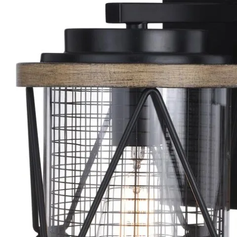 Best Pirce Patriot Lighting® Elegant Home Bodhi Black & Replica Wood Outdoor Wall Light