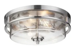 Best Pirce Patriot Lighting® Joska Brushed Nickel 2-Light Flush Mount Ceiling Light