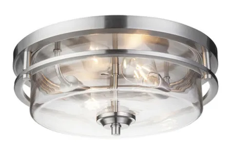 Best Pirce Patriot Lighting® Joska Brushed Nickel 2-Light Flush Mount Ceiling Light