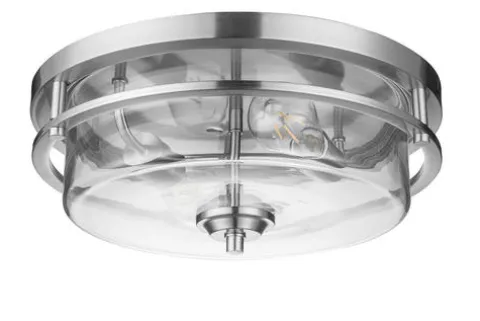 Best Pirce Patriot Lighting® Joska Brushed Nickel 2-Light Flush Mount Ceiling Light