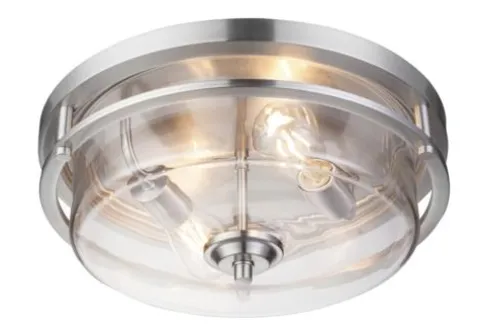 Best Pirce Patriot Lighting® Joska Brushed Nickel 2-Light Flush Mount Ceiling Light