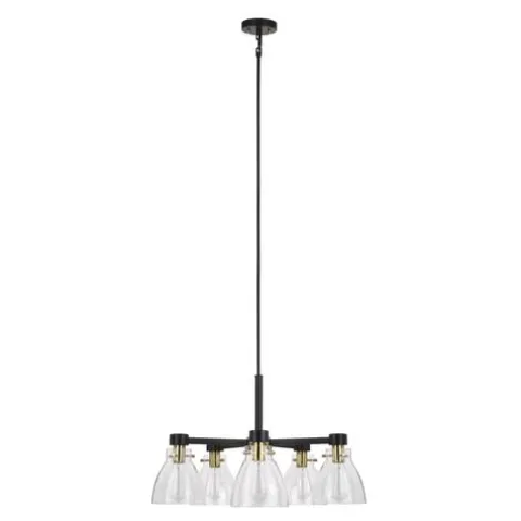Best Pirce Patriot Lighting® Kenzie Matte Black & Gold 5-Light Chandelier