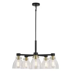 Best Pirce Patriot Lighting® Kenzie Matte Black & Gold 5-Light Chandelier