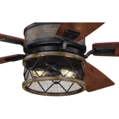 Best Pirce Patriot Lighting® Elegant Home Bodhi 56″ Black & Replica Wood Indoor Led Ceiling Fan