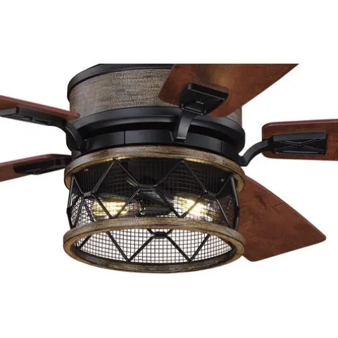 Best Pirce Patriot Lighting® Elegant Home Bodhi 56″ Black & Replica Wood Indoor Led Ceiling Fan