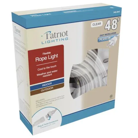 Best Pirce Patriot Lighting® 48′ Plug-In Clear Incandescent Rope Light