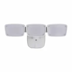 Best Reviews Of Patriot Lighting® Dualux White Led Triple Head Dusk-To-Dawn Outdoor Security Flood Light
