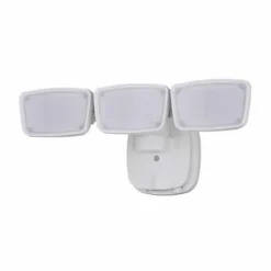 Best Reviews Of Patriot Lighting® Dualux White Led Triple Head Dusk-To-Dawn Outdoor Security Flood Light
