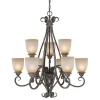 Best Reviews Of Patriot Lighting® Mont Blanc 9-Light Aztec Bronze Chandelier