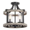 Best Reviews Of Patriot Lighting® Elegant Home Brooklyn Natural Iron & Distressed Faux Wood 4-Light Pendant