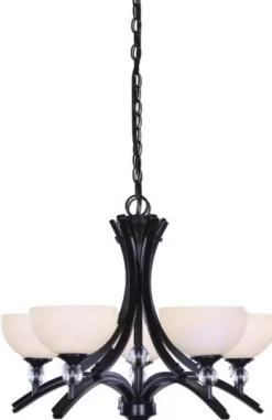 Best Reviews Of Patriot Lighting® Chantelle 5-Light Matte Black Chandelier