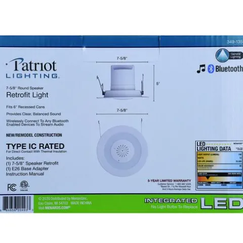 Best Reviews Of Patriot Lighting® 6″ Integrated Led Speaker Retrofit Recessed Downlight