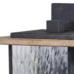 Best Reviews Of Patriot Lighting® Rumi Textured Dark Bronze With Distressed Oak Outdoor Wall Light