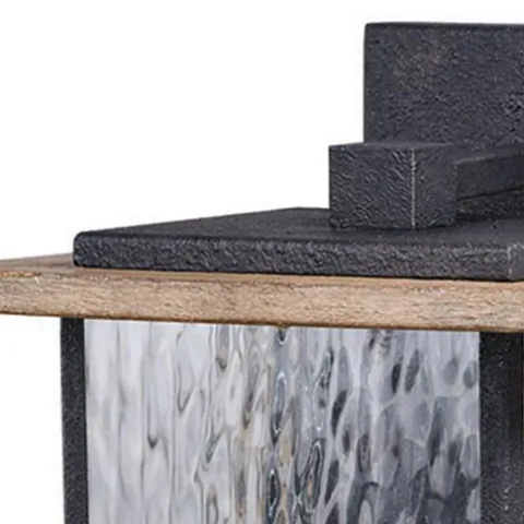 Best Reviews Of Patriot Lighting® Rumi Textured Dark Bronze With Distressed Oak Outdoor Wall Light