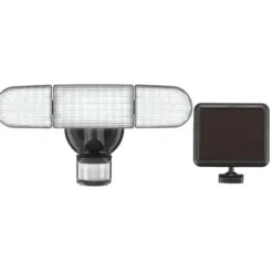 Best Reviews Of Patriot Lighting® Bronze Led Tri Head Motion Sensor Outdoor Security Solar Flood Light